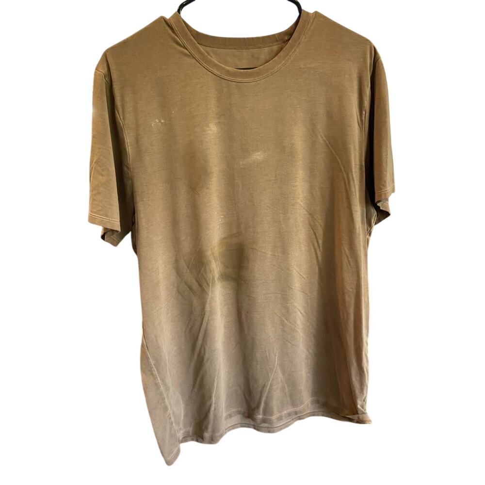 Lululemon mens large tan performance short sleeve shirt